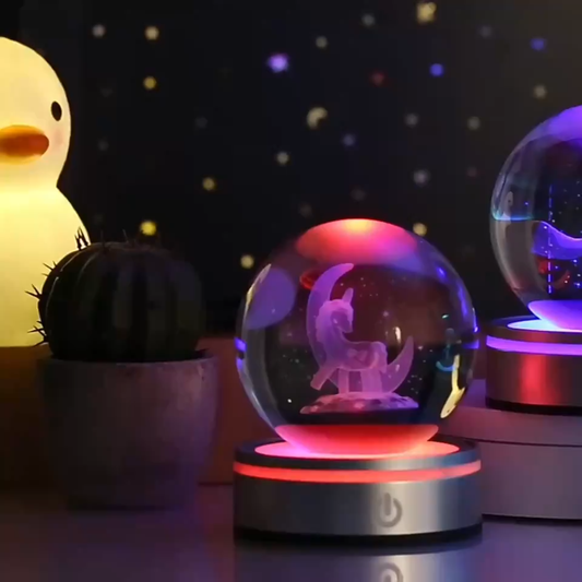 Creative 3D Inner Carving Luminous Crystal Ball